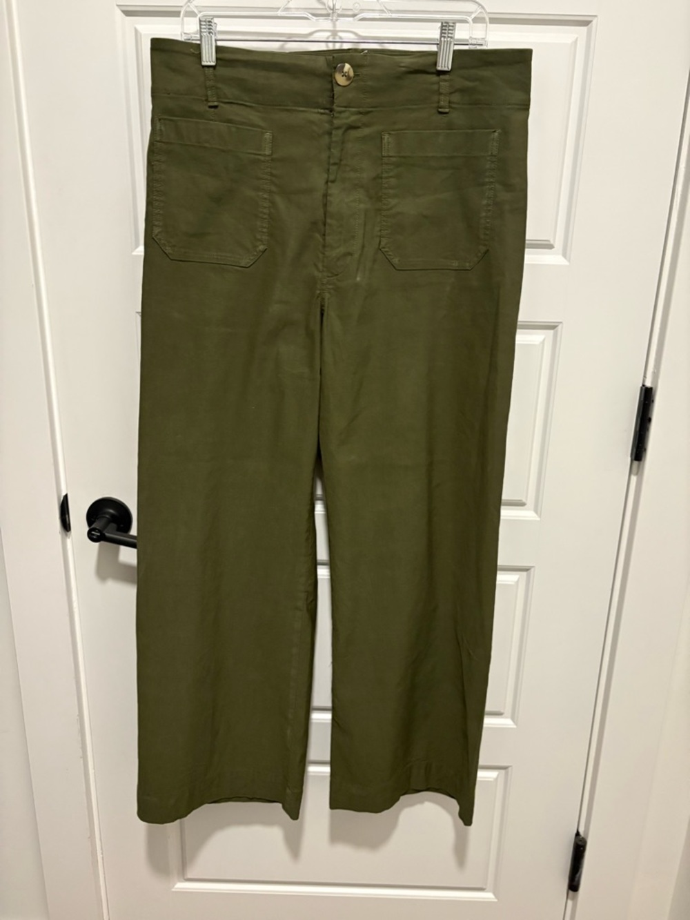 Anthropologie Olive Wide-Leg High-Rise Pants